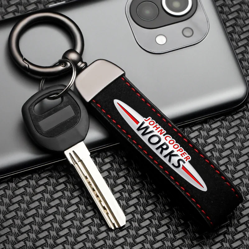 Leather Work For Car - Porte-clés en cuir suédé avec logo