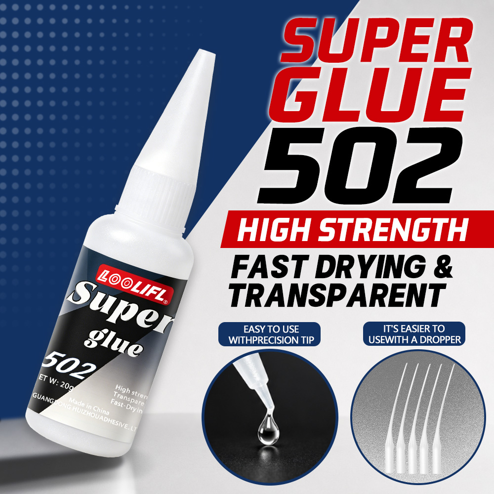 Leatherwork Diy - Loolifl-502-20Ml Adhésif cyanoacrylate transparent instantané à