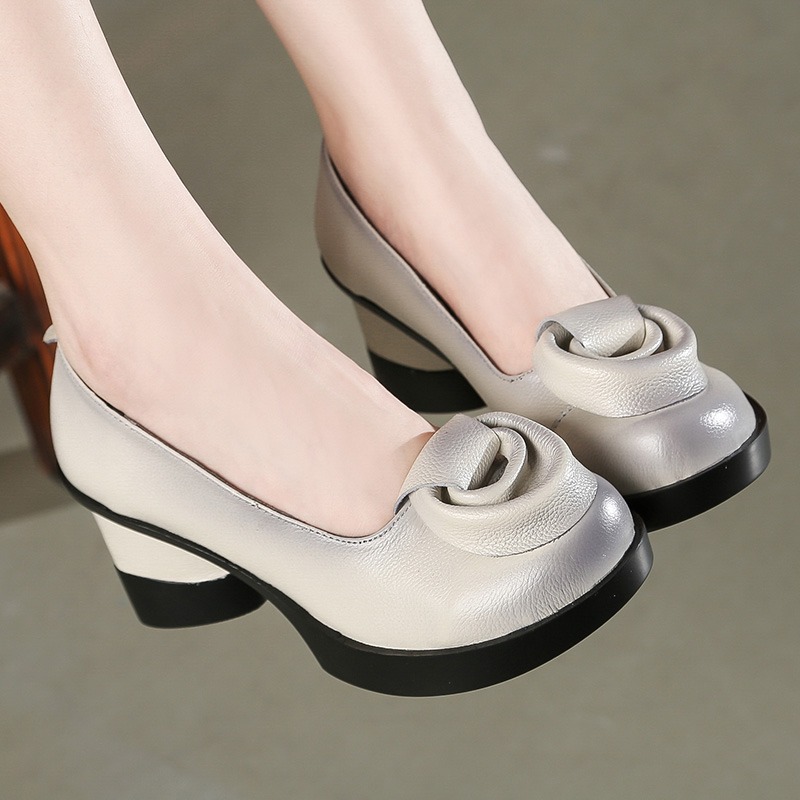 Leatherwork Flowers - Birkuir-Chaussures à Talons Hauts en Cuir