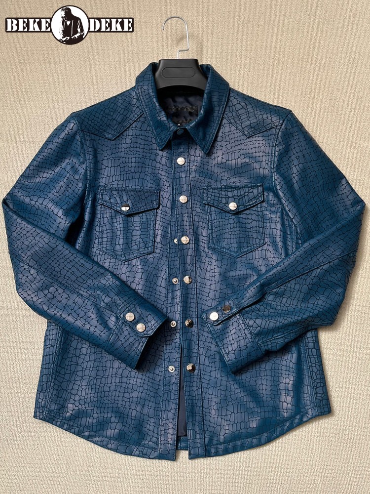 Leatherwork Patterns Free - Veste en cuir véritable pour homme,