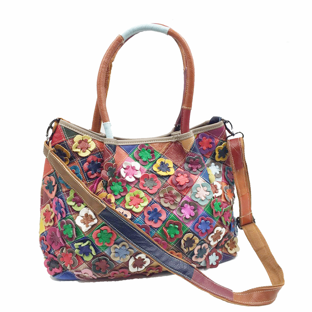 Sac à main oversize en cuir vé - Leatherwork Flowers avis et prix