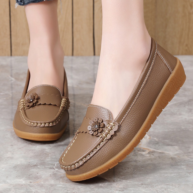 Mocassins en cuir de couleur u - Leatherwork Flowers avis et prix