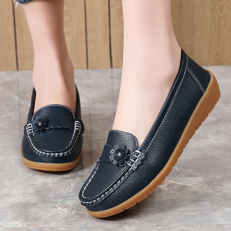 Mocassins en cuir de couleur u - Leatherwork Flowers avis et prix